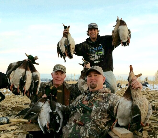 Ducks bowed up coming in called in by our colorado duck hunting guides